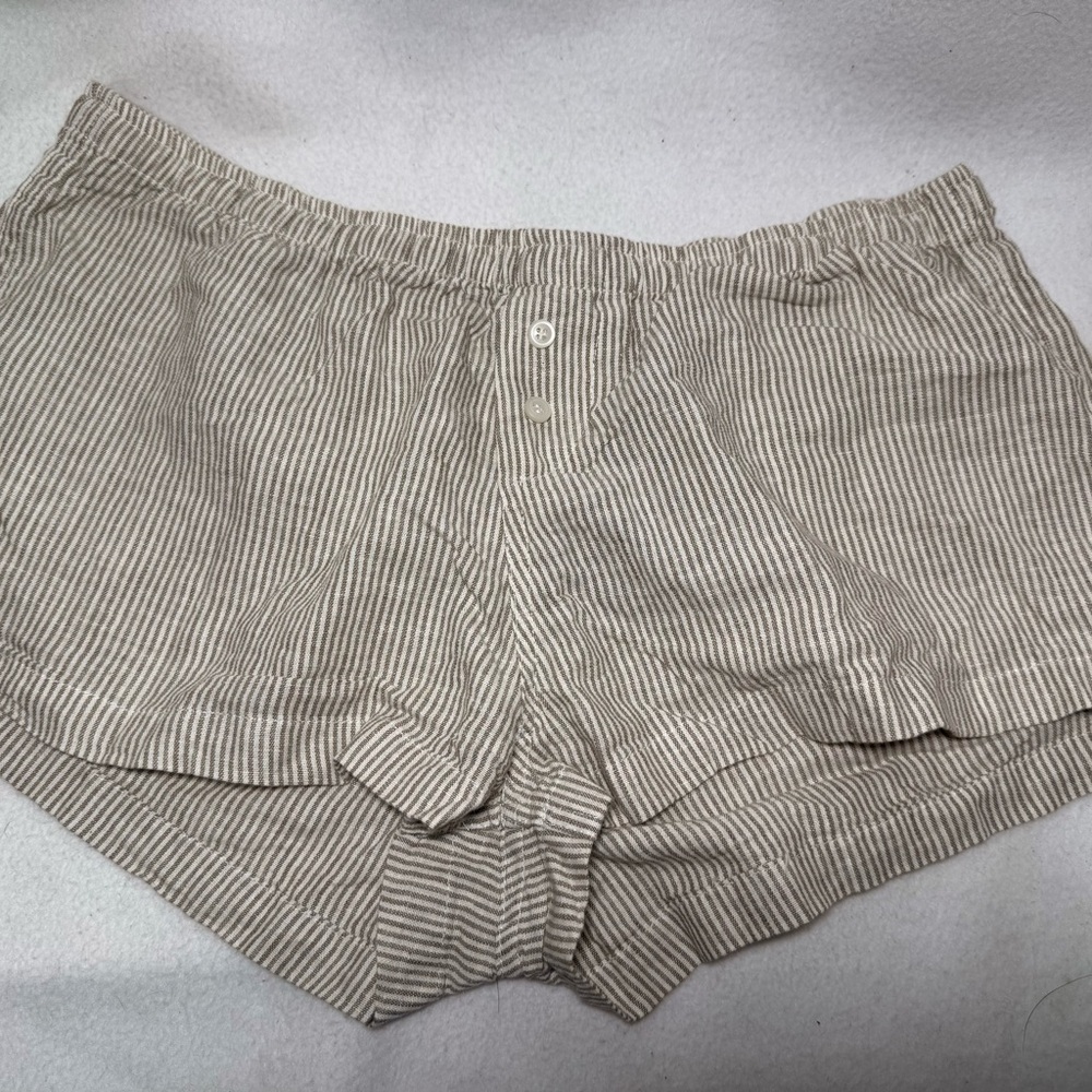 Brandy Melville Beige Kiera Striped Shorts
